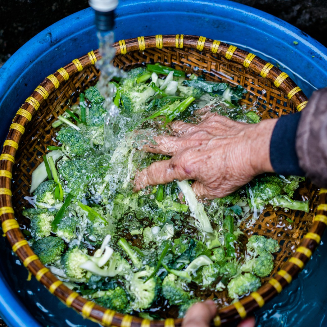 cleaning-vegetables Washing vegetables