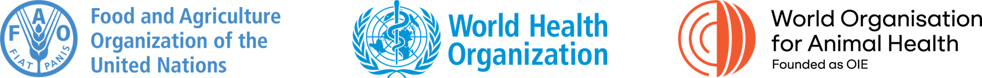 Tripartite banner Logos of FAO, WHO and WOAH