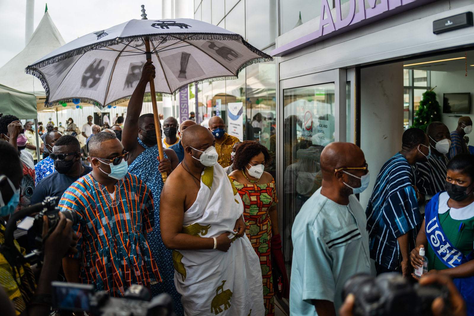 COVAX rollout People line up to receive COVID-19 vaccine