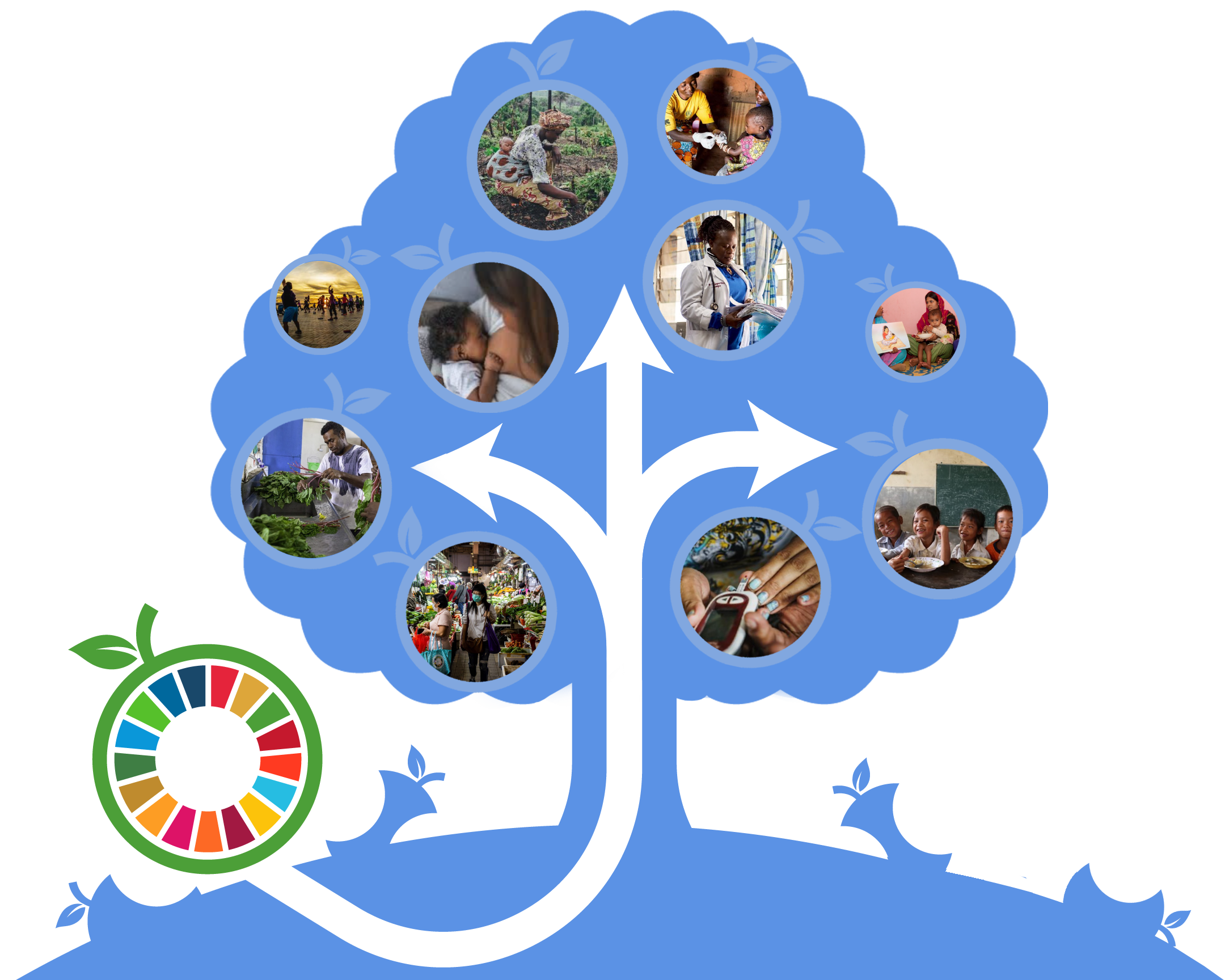 BLUE TREE graphic fullblue- animation pieces Food Systems Summit - Action tracks 2