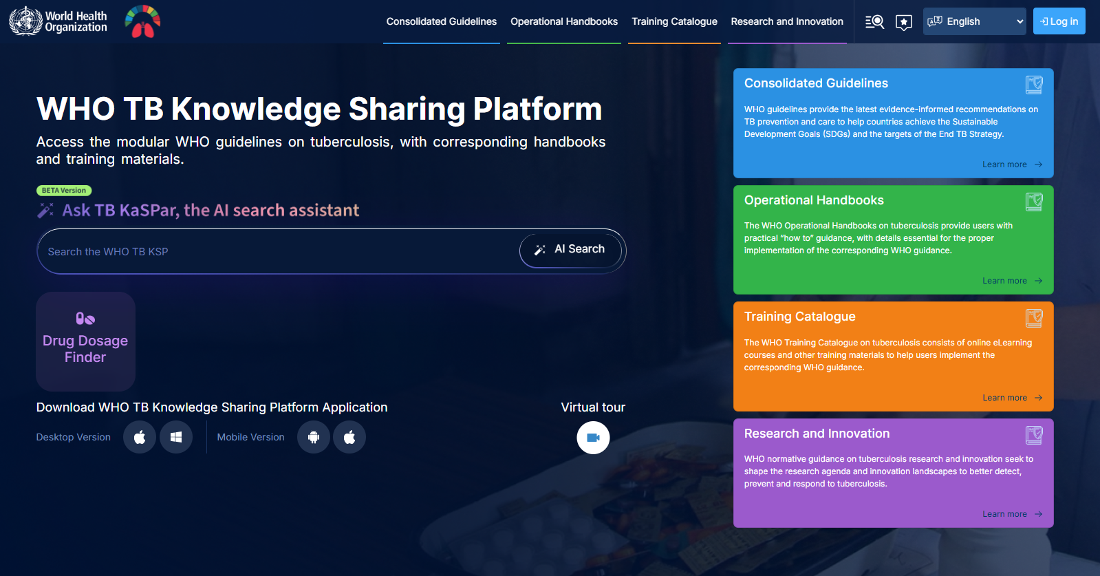 WHO TB Knowledge sharing platform-screenshot