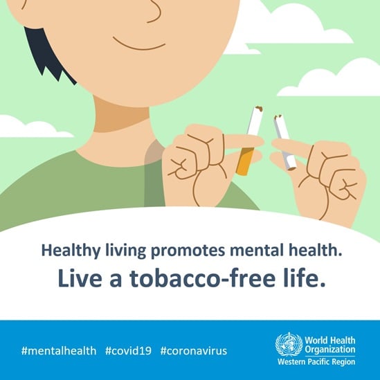 Mental health and COVID-19 graphic on smoking
